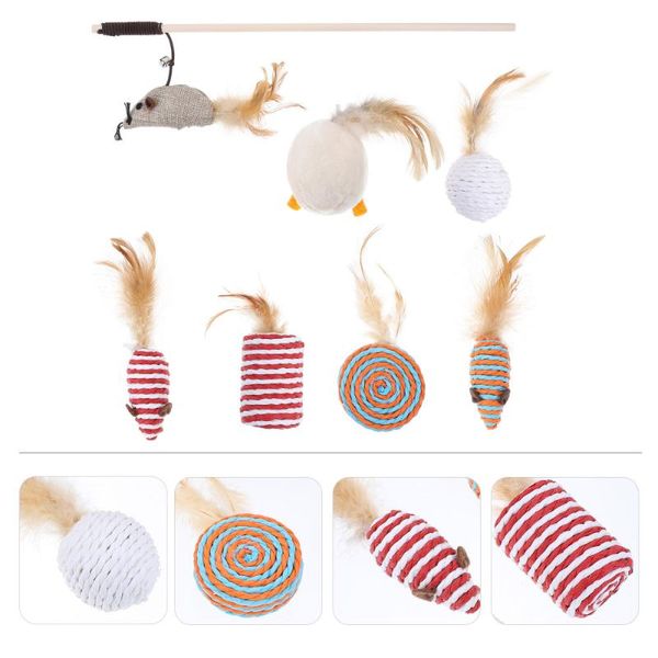 

cat toys 1 set playing teaser stick teasing simulation interactive