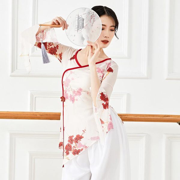 

men's sweaters chinese classical dance training clothes female modern body rhyme basic top, White;black