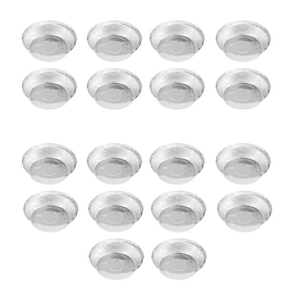 

tools & accessories 20pcs 6 inch aluminum foil plate round shape disposable take out pans durable container for meals pies cakes - lids