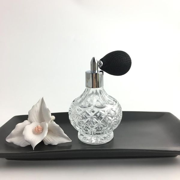 

storage bottles & jars 80ml vintage crystal perfume bottle black long bulb spray atomizer cosmetic containers lady gift refillable