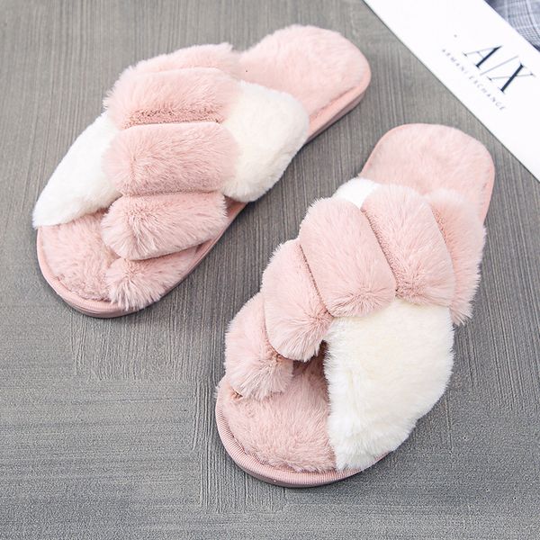 

luxury slippers 2021 women's home warm cotton leisure fashion plush slippers, Black