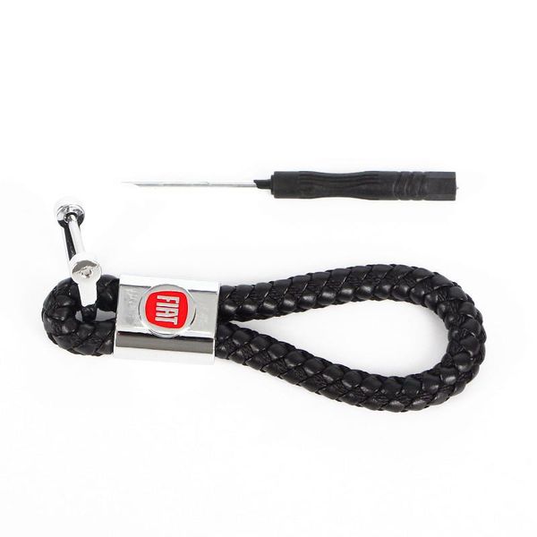 

keychains car styling 3d metal braided rope keychain key ring for fiat panda bravo punto croma 500 595, Silver