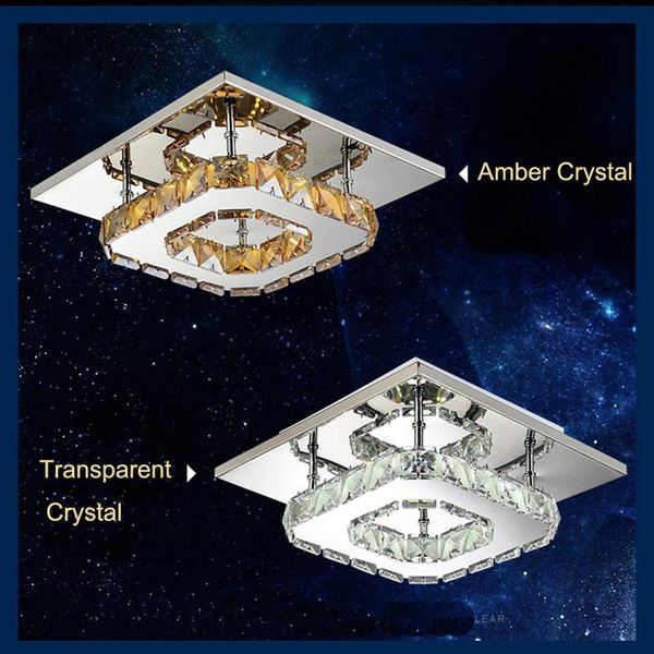 

ceiling lights modern led light square crystal lustre luminarias para sala lamps for home aisle corridor balcony kitchen fixtures