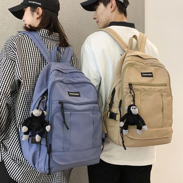 

teenagers large capacity school backpack contracted pure color students schoolbag korean japanese style harajuku package fashion