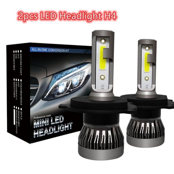 

car headlights 2pcs led headlight h4 bulb for 12v 24v foglight stable durable white 6000k aviation aluminu