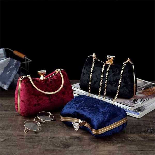 

new style wind inlaid velvet hand cross dress cheongsam women's shoulder bag