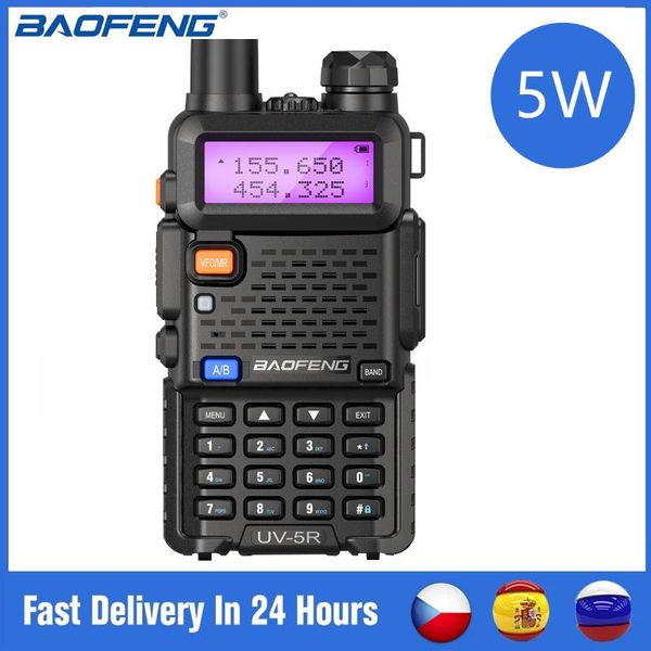 

walkie talkie 1/2pcs baofeng uv-5r 5w powerful long range 10km dual band 136-174mhz&400-520mhz two way radio cb portable hunting