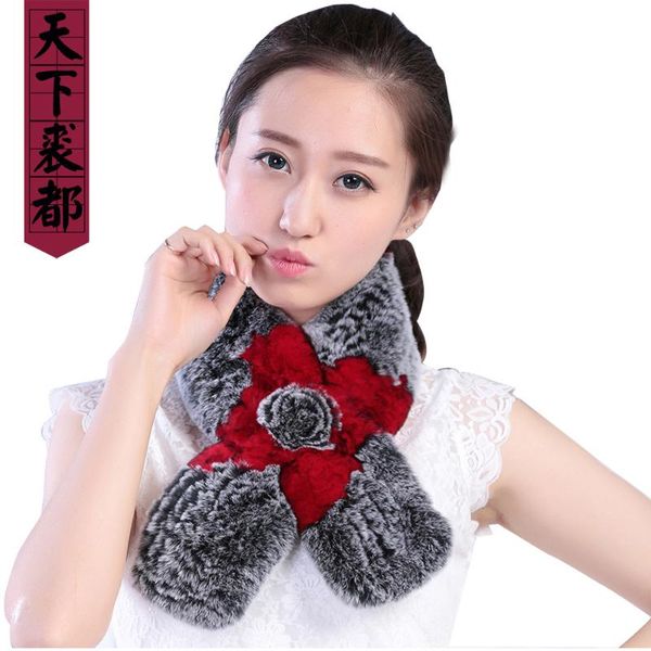 

scarves arrival winter women real rex fur scarf natural warm soft muffler lady genuine, Blue;gray