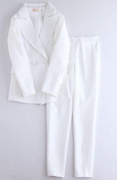 

women's two piece pants shocked the spring suit professional slim temperament small, White