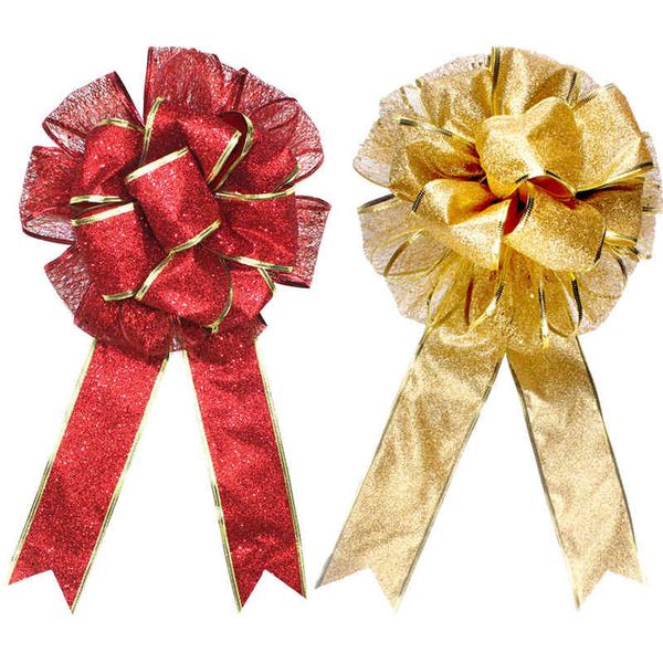

new products red large bow gold double christmas bouquet