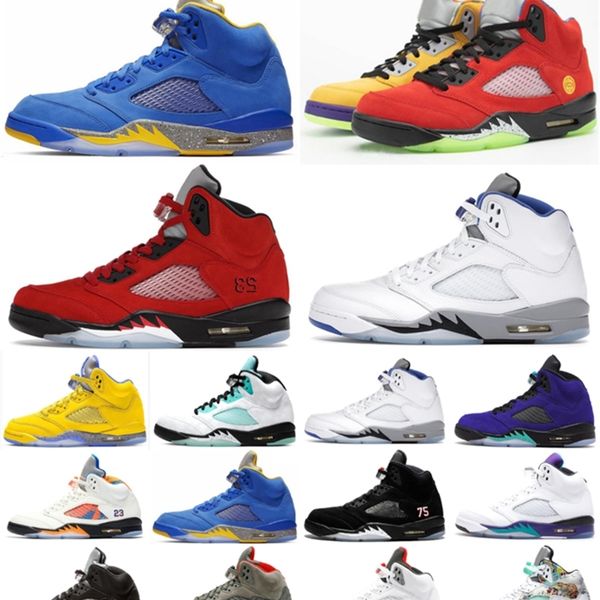 

5s basketball shoes men jumpman 5 Raging Red Stealth 2.0 Alternate Grape What The Anthracite Metallic White Cement mens sports sneakers