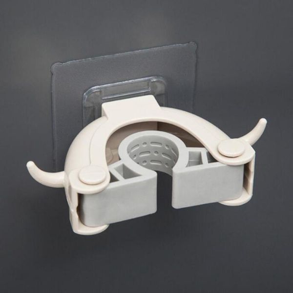 

bathroom storage & organization wall-mounted household broom double buckle with hook mop ox horn shape seamless