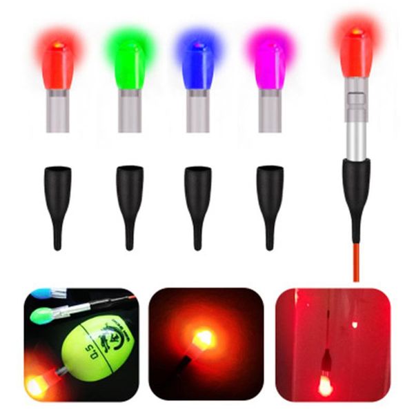 

fishing accessories 2pcs fish float light tail solid color electronic indicator floating pesca iscas tackle