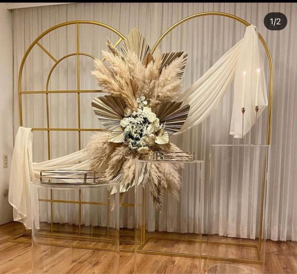 

party decoration 2 pcs luxury wedding iron door frame backdrops arch screen divider flower plinths display stage birthday background props