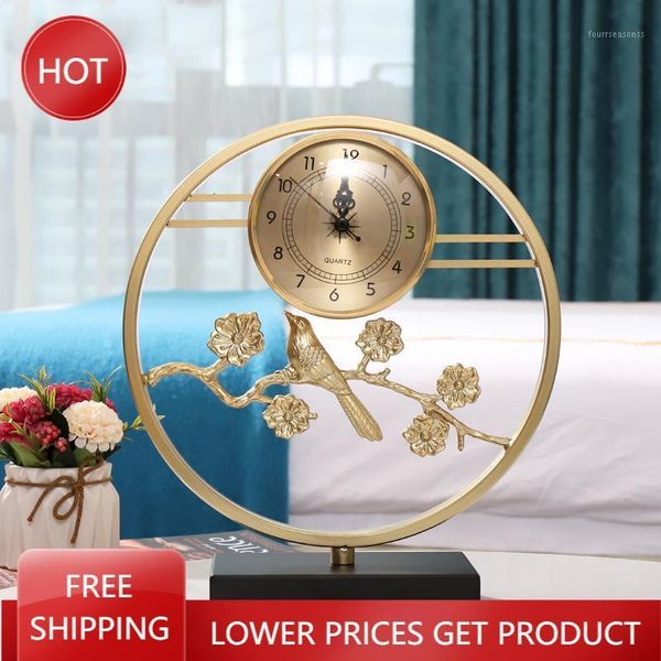 

desk & table clocks living room deskclock silent electronic watch home digital metal reloj de escritorio decoration1