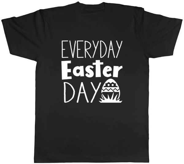 

everyday easter day mens t-shirt tee, White;black