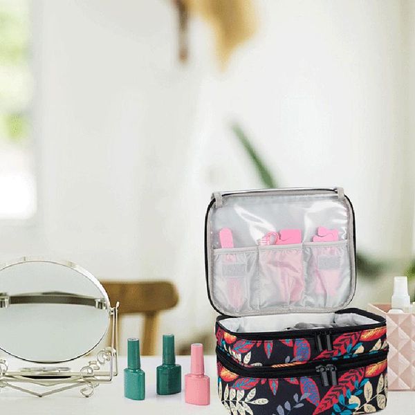 

storage boxes & bins essential oil carrying bag holds 30+ nail gel multiple pockets lip glaze polish organizer bump proof for cosmetics mft2