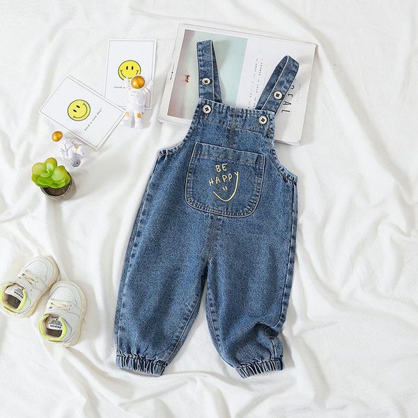 

jumpsuits yg children's suspender pants 0-3 years old baby can open crotch casual boys and girls conjoined, Blue