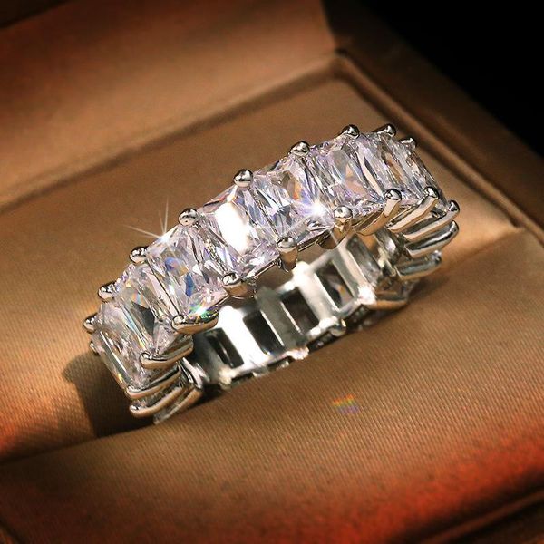 

cluster rings arrivals women's large zircon gold fashion wedding engagement hip hop jewelry 2021, Golden;silver