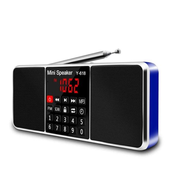 

radio digital fm receiver speaker mp3 player support tf card usb drive led display time shutdown portable radios