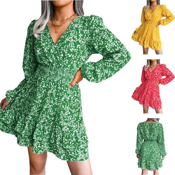 

women's printed chiffon dress 2022 spring and summer new, Black;gray
