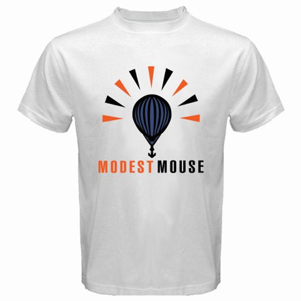 

modest mouse logo men's white t-shirt size s to 3xl, White;black