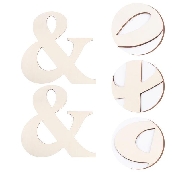 

novelty items 2pcs funny diy blank wooden letters painting wood slices cutouts