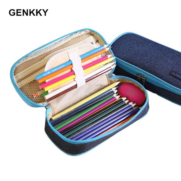 

canvas pencil case large capacity pen box pouch makeup cosmetic bag girls gifts office school supplies bags