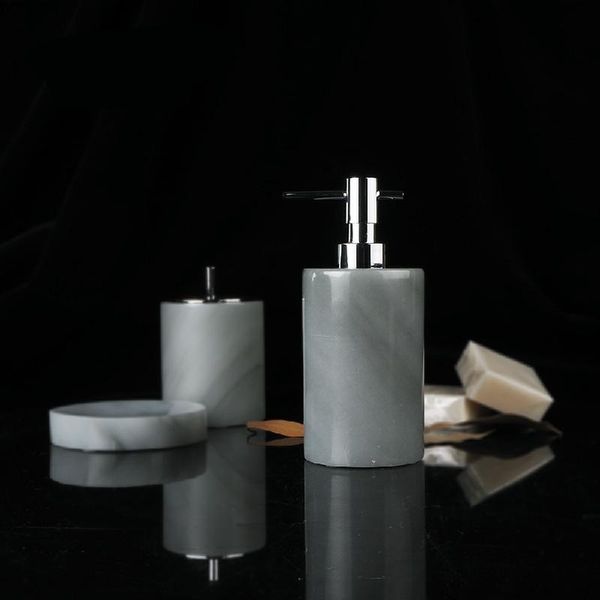 

gray marble el bathroom supplies liquid soap dispenser home travel portable bath accessories shampoo bottle dish