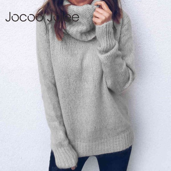 

women casual long sleeve turtleneck pullover sweater vintage loose knitted jumpers autumn winter solid 210428, White;black