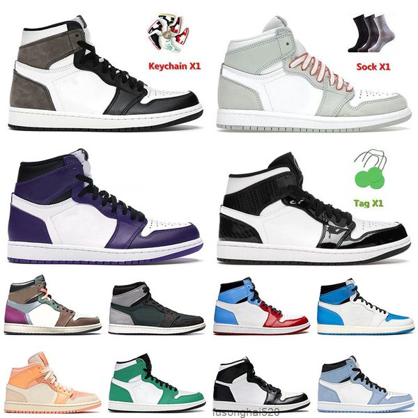

basketball shoes 1 1s mens jumpman high dark mocha seafoam court purple carbon fiber fragment black white outdoor authentic sneakers 36-46 j