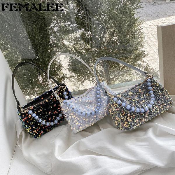 

fashion sequins beads chain round boston crossbody bags for women 2021 summer shoulder handbags and purses lady cross body bag
