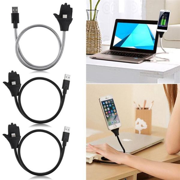 

repair tools & kits lazy bracket stand up usb charging cable flexible phone holder charger for android