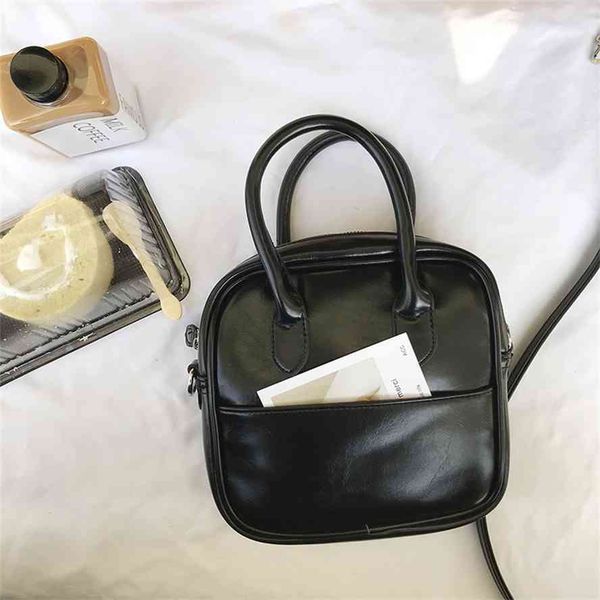 

south korea ins winter 2021 harajuku pure color simple casual portable small square single shoulder messenger bag for women