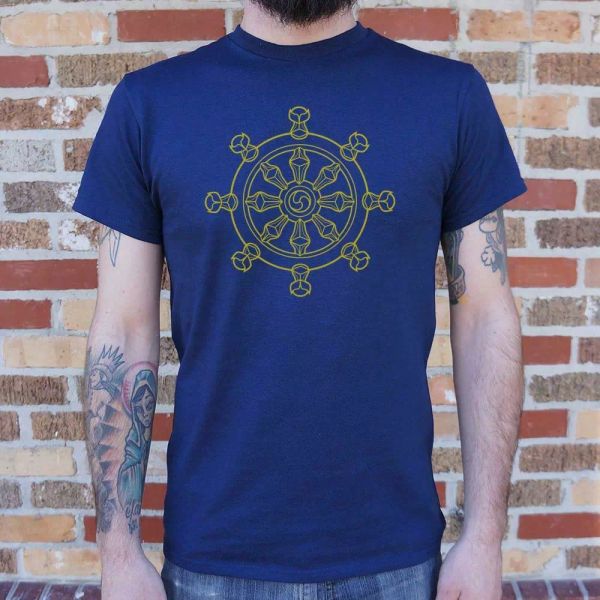 

dharma wheel t-shirt | short sleeve graphic tee, White;black