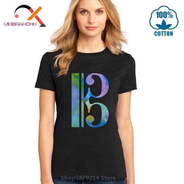 

women's t-shirt music lover tshirt funny elegant unique design viola alto clef classic 100% cotton short sleeve women t shirt streetwea, White