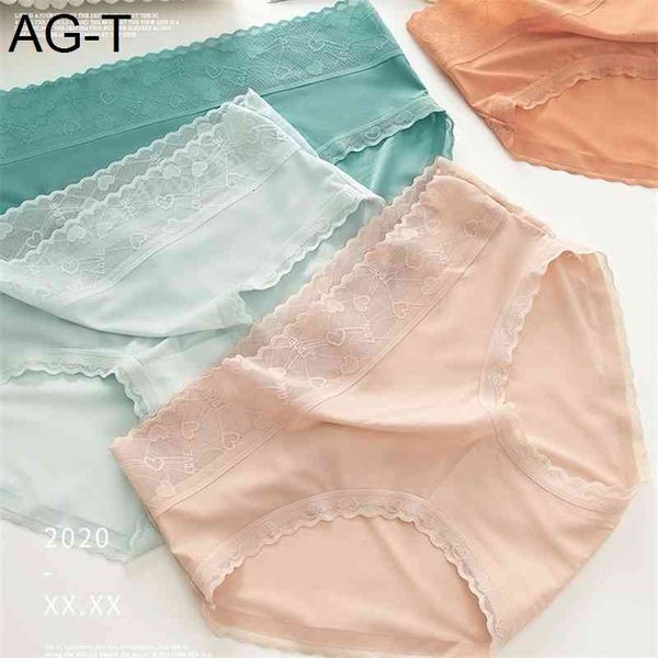 

mid waist love lace traceless one piece pure cotton antibacterial crotch girl's triangle underwear, Black;pink