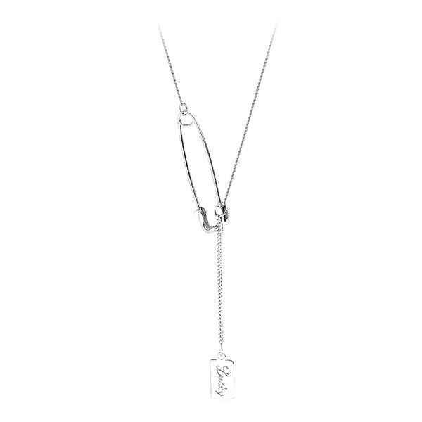 

boutique jewelry for women pin female niche design sense pins female collarbone new chain necklace, Silver