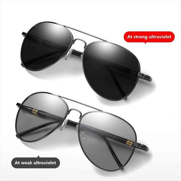 

classic pchromic sunglasses for men women polarized chameleon sun glasses male driving pilot vintage fashing camping goggles, White;black