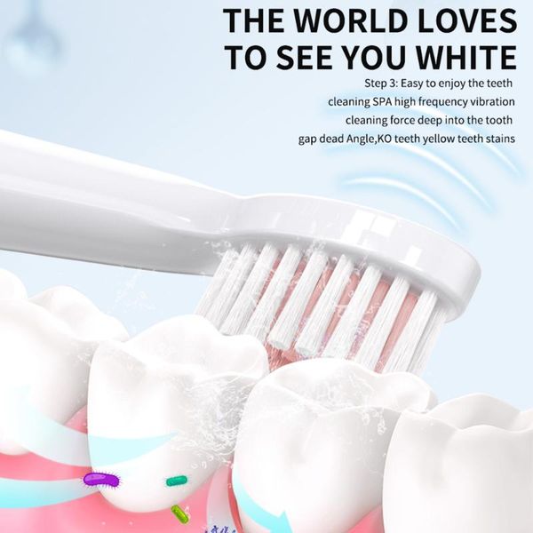 

smart electric toothbrush usb ipx7 500mah portable tooth scrubber waterproof oral whitening and flushing device for home