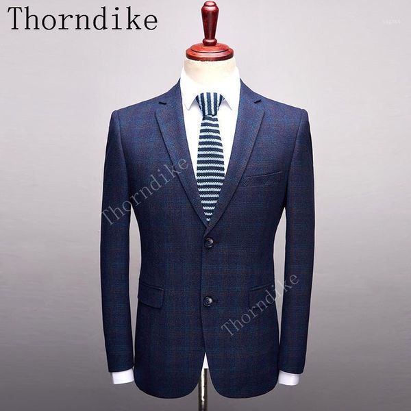 Homens fatos de fatos de homens thorndike vintage terno de inverno para homens marinho masculino magro fit casamento escritório formal mens ou casual smoking 1 peça grossa jac