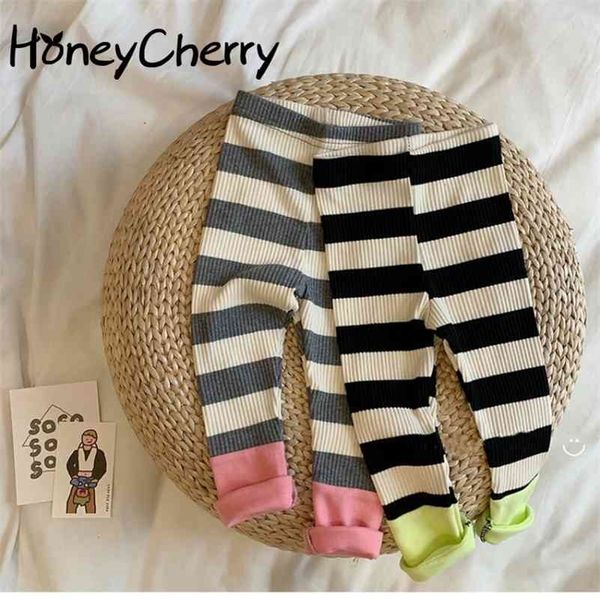 

boy and girl baby leggings stitching spring models wild striped leggings baby leggings born girl 210701, Blue
