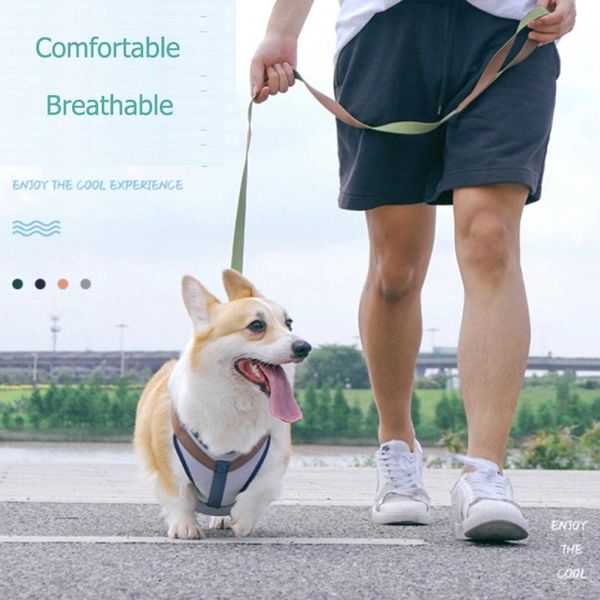 

with pull dog harness collar leash set pet breast sling cat breathable vest for puppy small medium large dogs collars & leashes