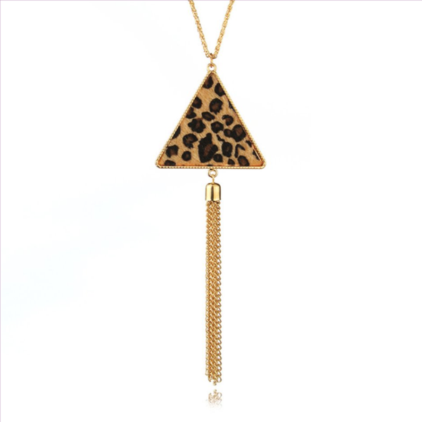 

pendant necklaces simple style light yellow gold color alloy multi geometric shape link chain necklace with tassels jewelry, Silver