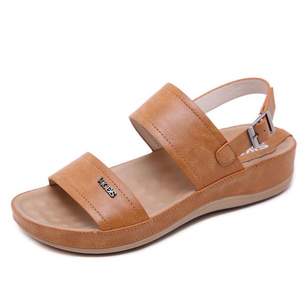 

sandals on the 2021 casual women style cross-border metal buckles thick bottom of pregnant, Black