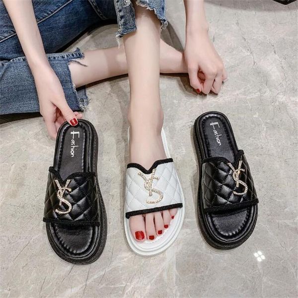 

women slippers slides shoes summer female casual fashion designers flat, Black