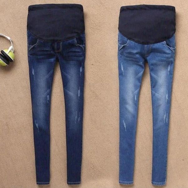 

maternity bottoms jeans clothes pregnancy winter warm pants for pregnant women nursing denim trousers, White