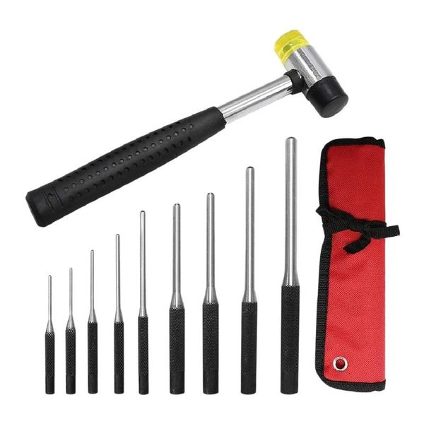 

repair tools & kits roll pin punch set with storage pouch, 10pcs steel removal tool kit carrying bag for jewelers, watch repairers work