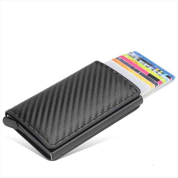 

carbon fiber rfid blocking mens credit card holder leather bank wallet case cardholder protection purse for women, Red;black