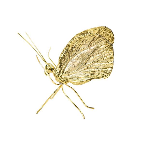 

wall stickers 1pc golden butterflies figurines ornament deskanimals sculpture alloy crafts
